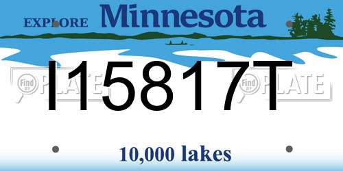 I15817T Minnesota License Plate