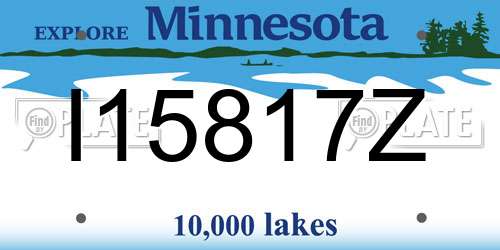 I15817Z Minnesota License Plate