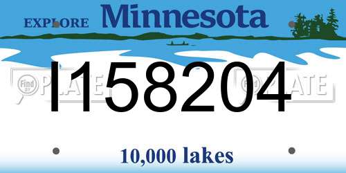 I158204 Minnesota License Plate