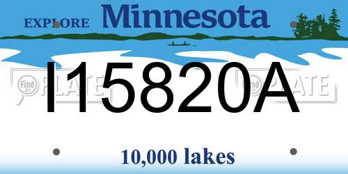 I15820A Minnesota License Plate
