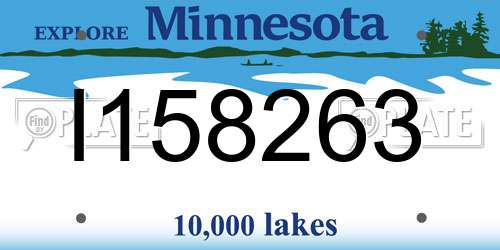 I158263 Minnesota License Plate