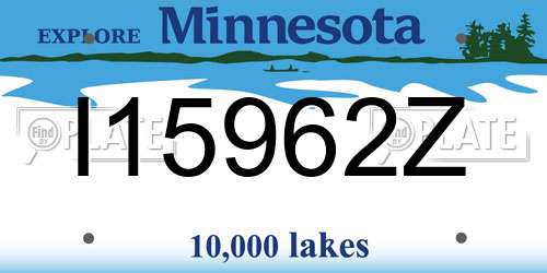 I15962Z Minnesota License Plate
