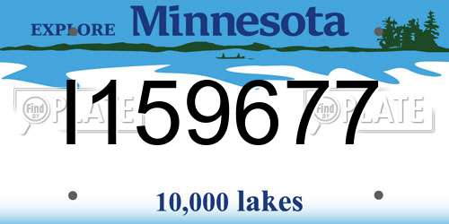I159677 Minnesota License Plate