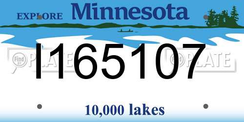 I165107 Minnesota License Plate