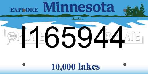 I165944 Minnesota License Plate