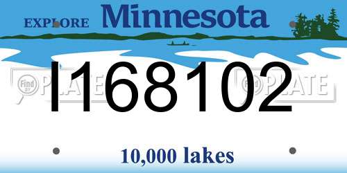 I168102 Minnesota License Plate