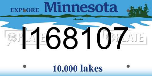 I168107 Minnesota License Plate