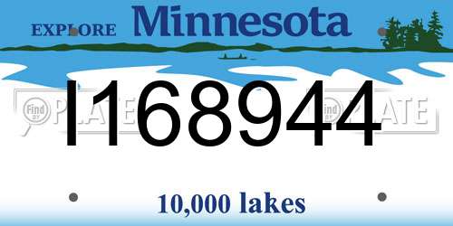 I168944 Minnesota License Plate