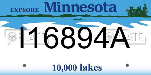 I16894A Minnesota License Plate