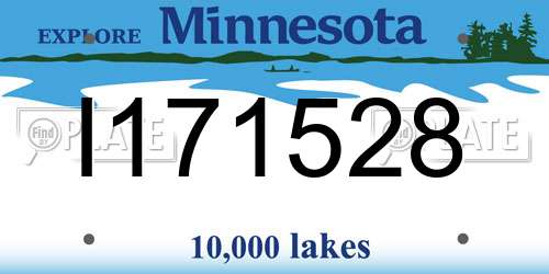I171528 Minnesota License Plate