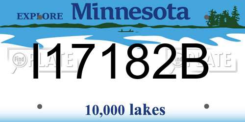 I17182B Minnesota License Plate