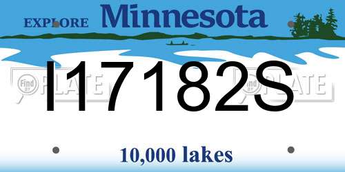 I17182S Minnesota License Plate