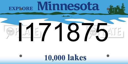 I171875 Minnesota License Plate