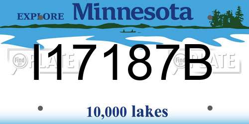 I17187B Minnesota License Plate