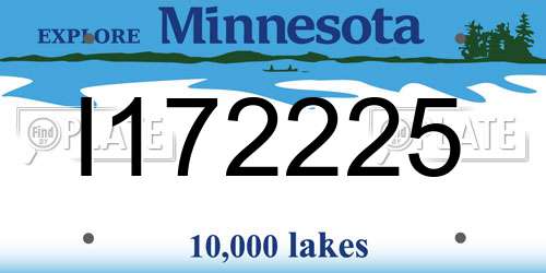 I172225 Minnesota License Plate