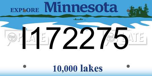 I172275 Minnesota License Plate