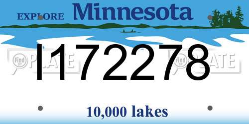 I172278 Minnesota License Plate