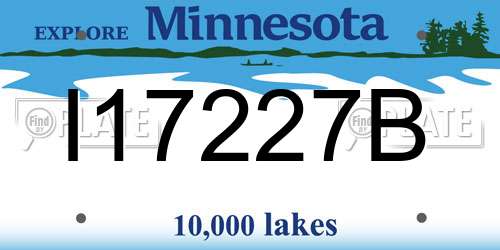 I17227B Minnesota License Plate