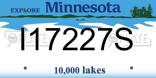 I17227S Minnesota License Plate