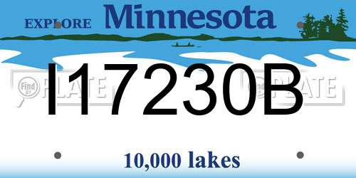I17230B Minnesota License Plate