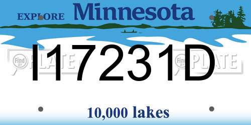 I17231D Minnesota License Plate