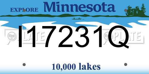 I17231Q Minnesota License Plate