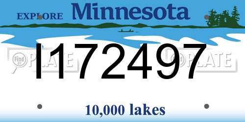 I172497 Minnesota License Plate