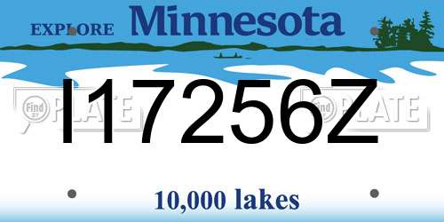 I17256Z Minnesota License Plate