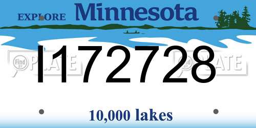 I172728 Minnesota License Plate