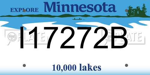 I17272B Minnesota License Plate
