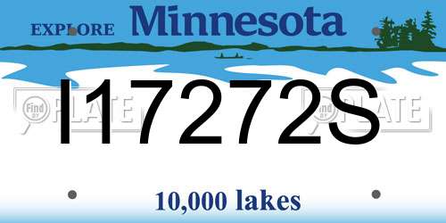 I17272S Minnesota License Plate