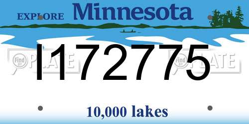 I172775 Minnesota License Plate