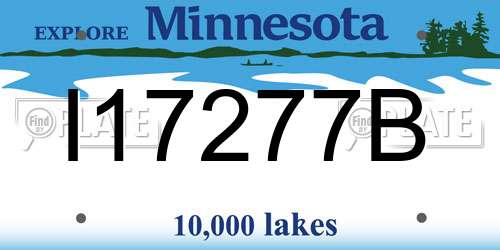 I17277B Minnesota License Plate