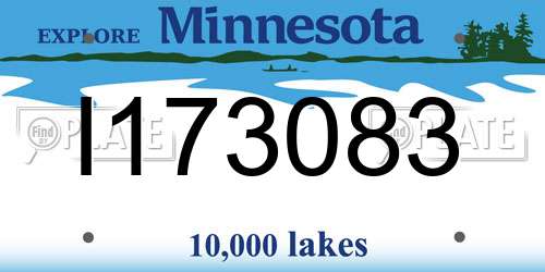 I173083 Minnesota License Plate
