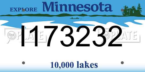 I173232 Minnesota License Plate