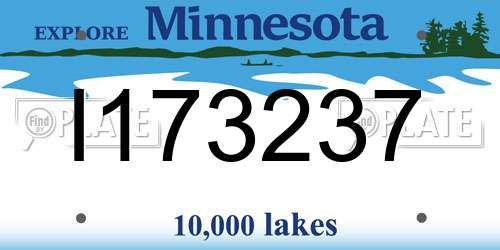 I173237 Minnesota License Plate