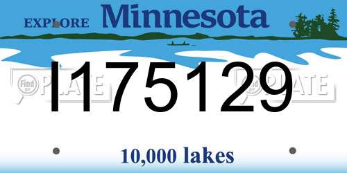 I175129 Minnesota License Plate
