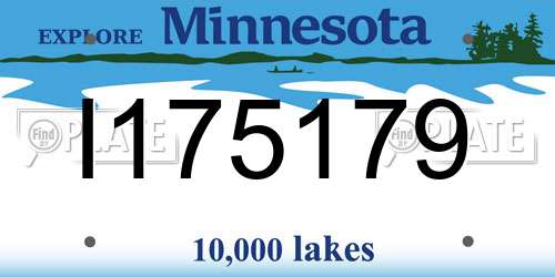I175179 Minnesota License Plate