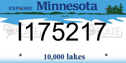 I175217 Minnesota License Plate