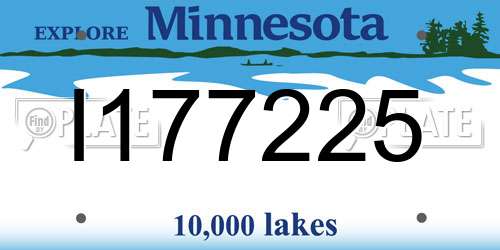I177225 Minnesota License Plate