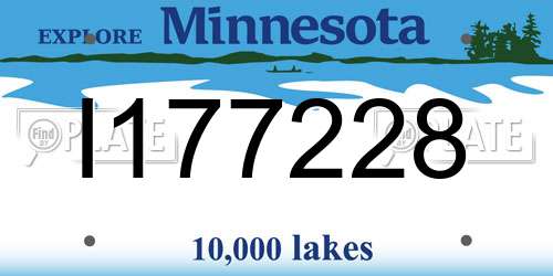 I177228 Minnesota License Plate