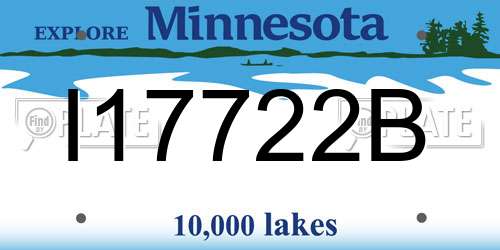 I17722B Minnesota License Plate