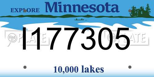 I177305 Minnesota License Plate