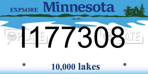 I177308 Minnesota License Plate
