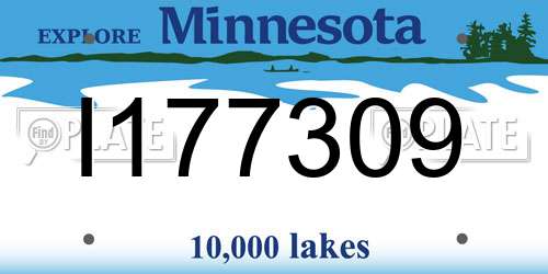 I177309 Minnesota License Plate