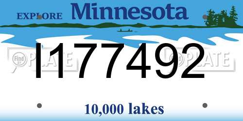 I177492 Minnesota License Plate