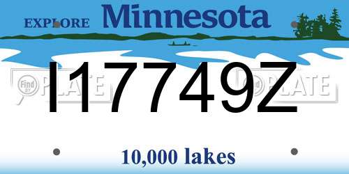 I17749Z Minnesota License Plate