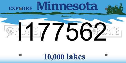 I177562 Minnesota License Plate