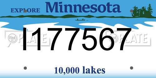 I177567 Minnesota License Plate