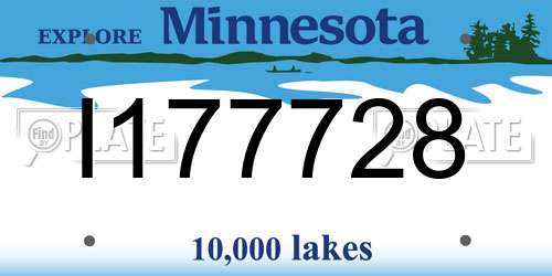 I177728 Minnesota License Plate